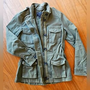 Lucky Brand rugged military-style M65 field jacket, women's XS, olive green,